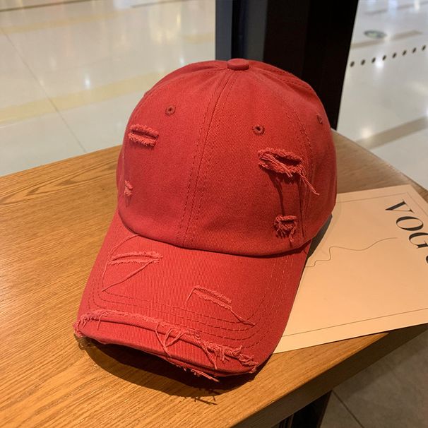 Personalized Distressed Baseball Men, Trendy Spring Hip-hop Versatile Soft Top Curved Brim Sun Shading Duckbill Cap For_voghion.com
