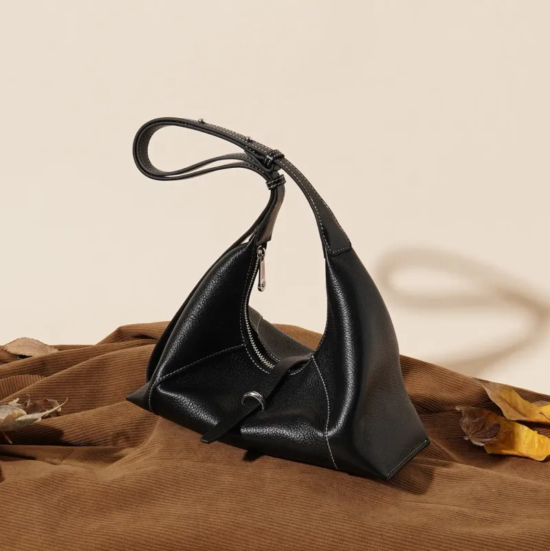 Free Shipping Luxury Niche Designer Bags 2025 Korean Style Casual Commuter Versatile Retro Lock French Crescent Handbag_voghion.com