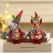 Festive Christmas Tree Ornaments Set - Soft Fabric Standing Figurines (Santa, Snowman, Reindeer, Bear) For Holiday Decor & Gifts"_voghion.com