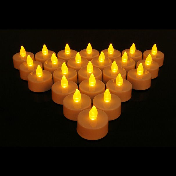 120x LED Tea Lights Candles Battery Operated Flickering Flameless Realistic Tealight_voghion.com