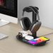 Head-Mounted Headphone Bracket with IWatch Earphone Iphone Three-in-One Wireless Charger Function_voghion.com