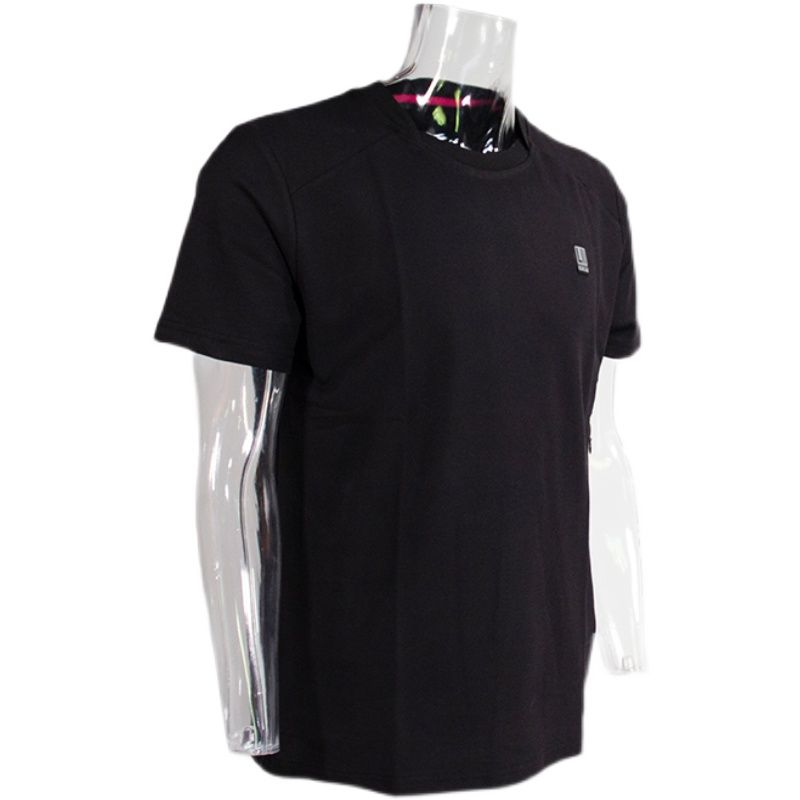 Liigear, polo tattica a maniche corte con scollo a giro, in cotone, traspirante, per attività all'aperto, casual e sportiva_voghion.com