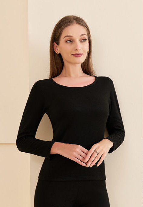 Cashmere Silk (Including Mink) Thermal Underwear Set With Fleece For Women, Autumn And Winter Base Layer_voghion.com