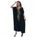 Bohemian Embroidered Cotton Maxi Dress – Oversized Beach Cover-Up, Flowy Tunic For Women, Plus Size Swim Wrap With Elegant Gold Embroidery_voghion.com