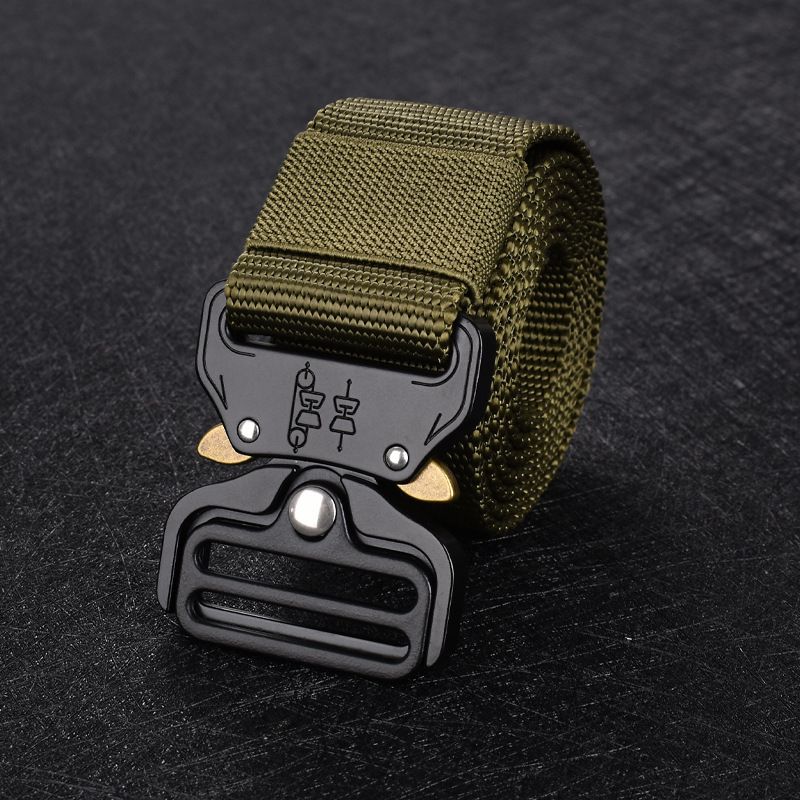 Buckle Canvas Tactical Nylon Outdoor Cobra Training Belt Men's Work Pants Alloy_voghion.com