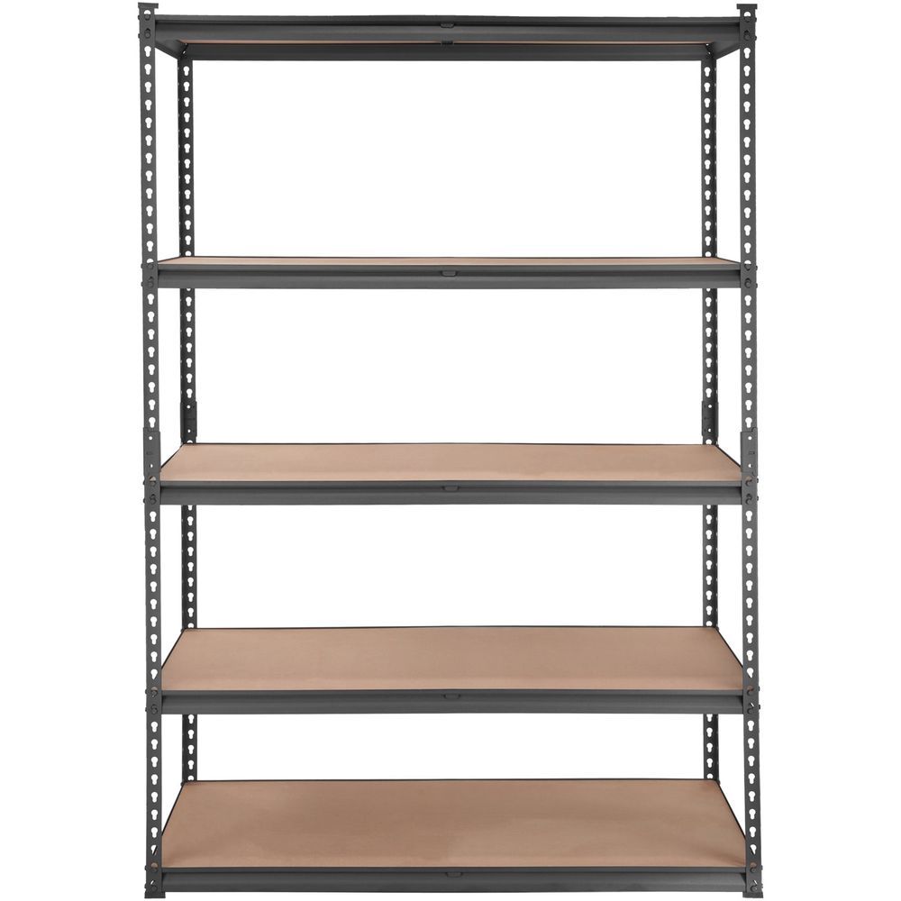 Storage Shelving Unit, 5-Tier Adjustable, 2000 Lbs Capacity, Heavy Duty Garage Shelves Metal Organizer Utility Rack, Black, 48' L X 24' W X 72' H F_voghion.com