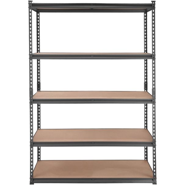 Storage Shelving Unit, 5-Tier Adjustable, 2000 Lbs Capacity, Heavy Duty Garage Shelves Metal Organizer Utility Rack, Black, 48' L X 24' W X 72' H F_voghion.com