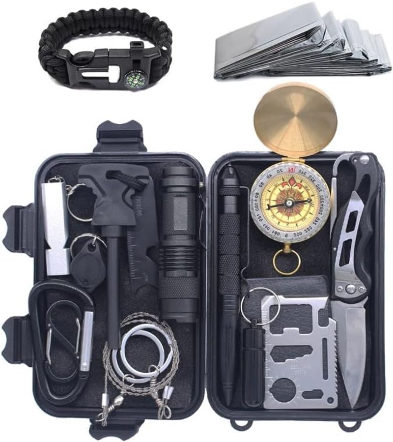 Survival Kit 15 In 1 – Emergency Tools And Kit For Survival Situations, Hiking, Camping, Climbing Adventures_voghion.com