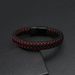 Braccialetto portafortuna rosso in corda nera in pelle intrecciata stile foresta, alla moda, da uomo, leggero, di lusso, di alta qualità_voghion.com