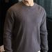 Vertical Striped Round Neck Loose Base Knitted Sweater, Simple And Casual Long Sleeved Sweater For Men_voghion.com