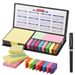 Haftnotizen-Set – Premium-Notizblock aus PVC-Leder mit 100 Blättern pro Farbe, Büro- und Geschäftsgeschenk (23 x 10,5 x 2 cm)_voghion.com