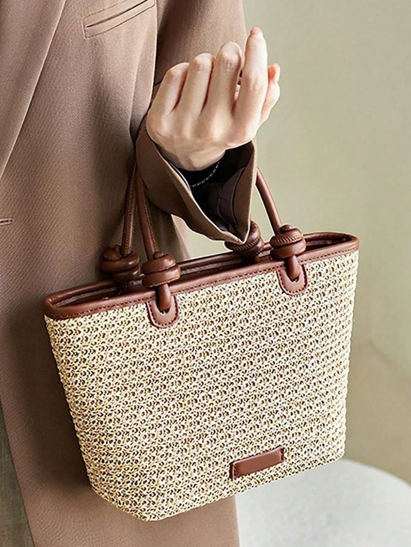 Damentaschen Neuer süßer Stil gewebtes Stroh Mode Ins Style Trendy Damentasche Umhängetasche Messenger Bag Rattan_voghion.com