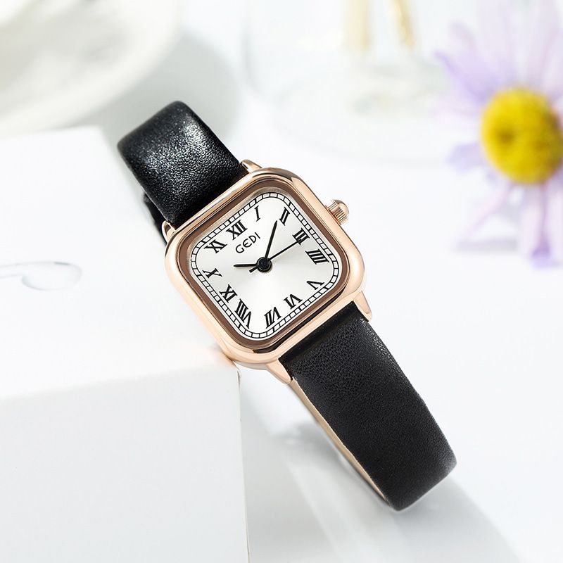Reloj de estilo coreano con forma de cubo de azúcar pequeño para mujer, sencillo, versátil, mini, elegante y artístico para estudiantes._voghion.com