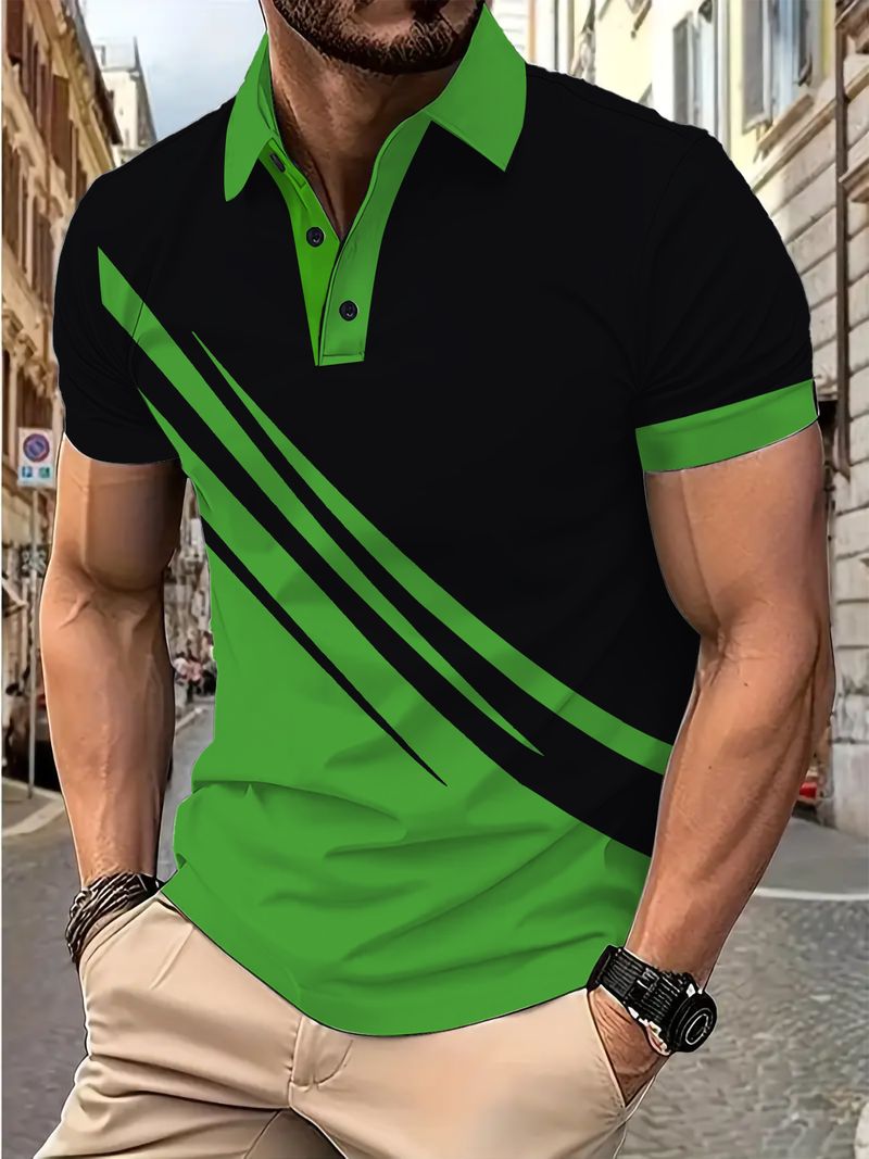 2025 Neues Poloshirt mit Knopfkragen und kurzen Ärmeln für Herren_voghion.com