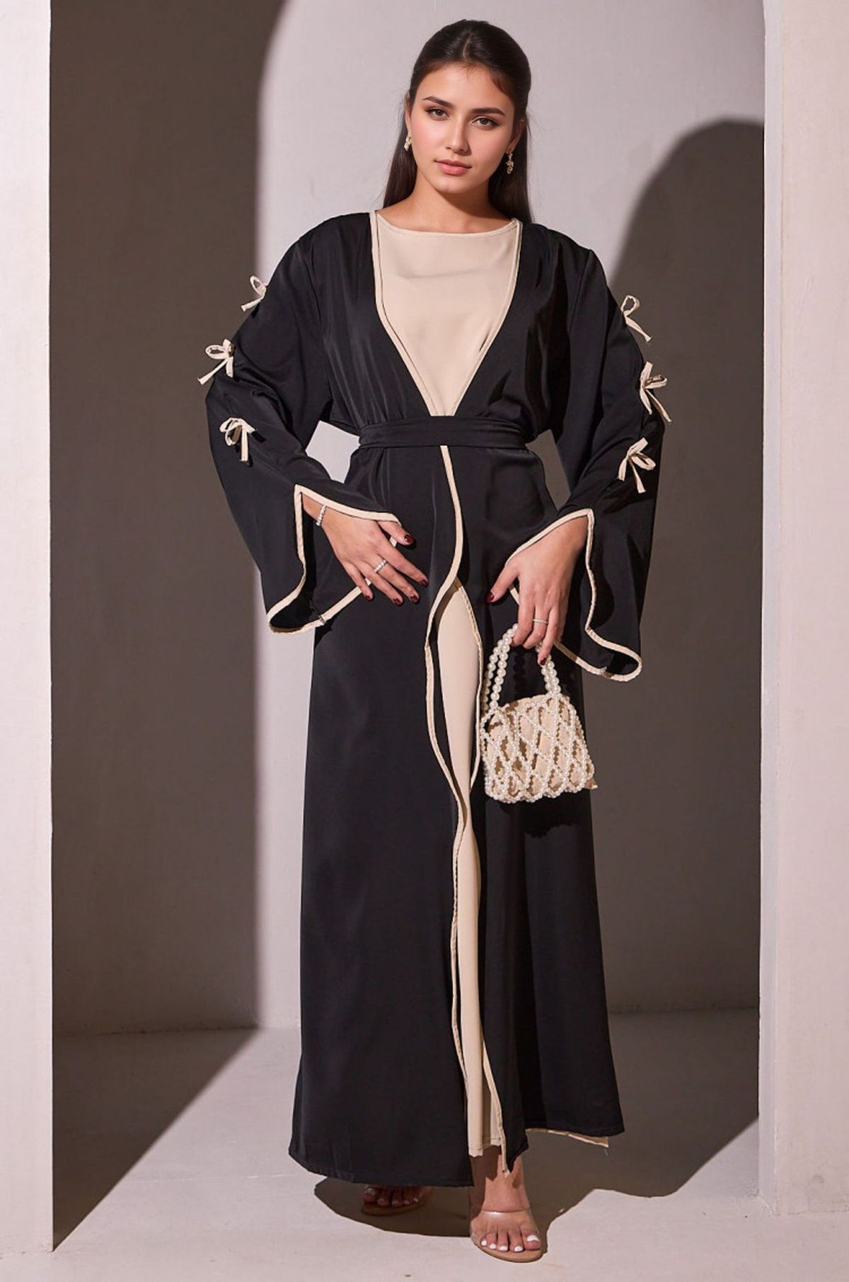 Women's Clothing New Muslim Belt Bow Robe Fashionable And Elegant Dress Banquet_voghion.com