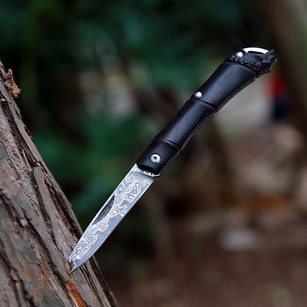 Centipede C106 Damascus staal klein, scherp en opvouwbaar zelfverdedigingsfruitmes met hoge hardheid_voghion.com