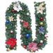 2.7M Christmas Garland With 240 Dense Flowers - Red/Gold/Pink/Silver/Blue/Multi-Color (LED Lights Optional)_voghion.com