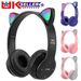 Kinder Kopfhörer Wireless Bluetooth Headset LED Lichter Katze Ohr Kopfhörer_voghion.com