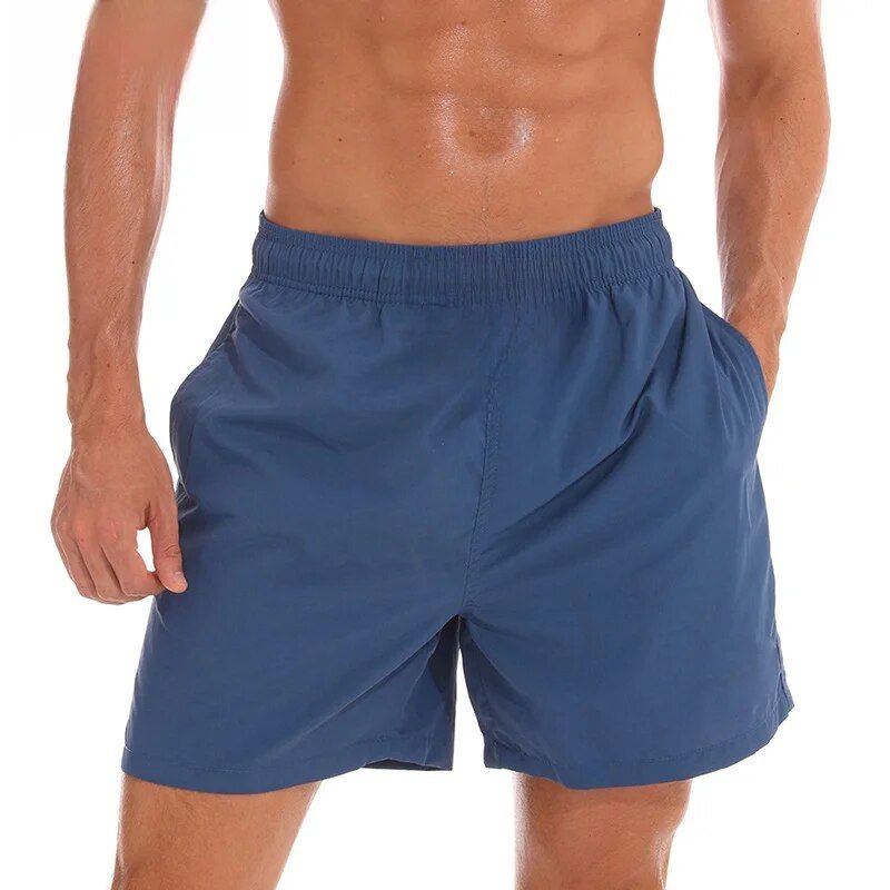 ESCATCH Summer New Solid Color Quarter Men's Casual Trendy Sports Shorts Beach Swimming Pants_voghion.com
