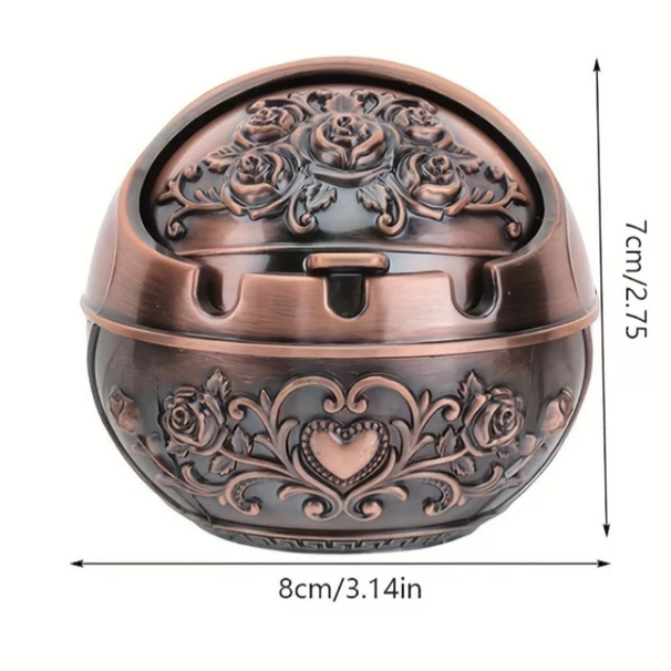 1 Metallaschenbecher, winddichter Vintage-Deckel mit Rauchermotiv, Vintage-Zigaretten-Metalldekoration, tragbarer Aschenbecher für Zuhause_voghion.com