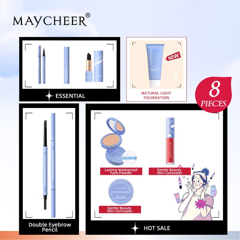 MAYCHEER Heart To Heart Beauty Make-up-Set Mascara Puder Lippenstift Eyeliner Make-up-Set_voghion.com