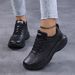 Γυναικεία Παπούτσια Δερμάτινα αθλητικά παπούτσια Ολόμαυρα, casual παπούτσια γυμναστικής Ελαφριά παπούτσια εργασίας Παπούτσια τρεξίματος Γυναικεία αδιάβροχα, ανθεκτικά στη βρωμιά παπούτσια για κύματα_voghion.com