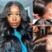 Glueless Transparent Lace Human Hair Wig Body Wave Closure Wigs For Women 150% 180% Density Brazilian Hair_voghion.com