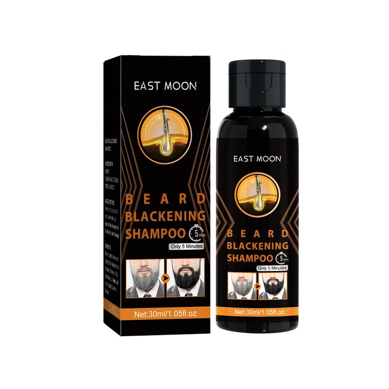 Ingwer-Bart-Schwärzungsshampoo, repariert Haarwurzeln, verbessert graues Haar, pflegt tief, lang anhaltende Färbung, tragbares Haarfärbeshampoo_voghion.com