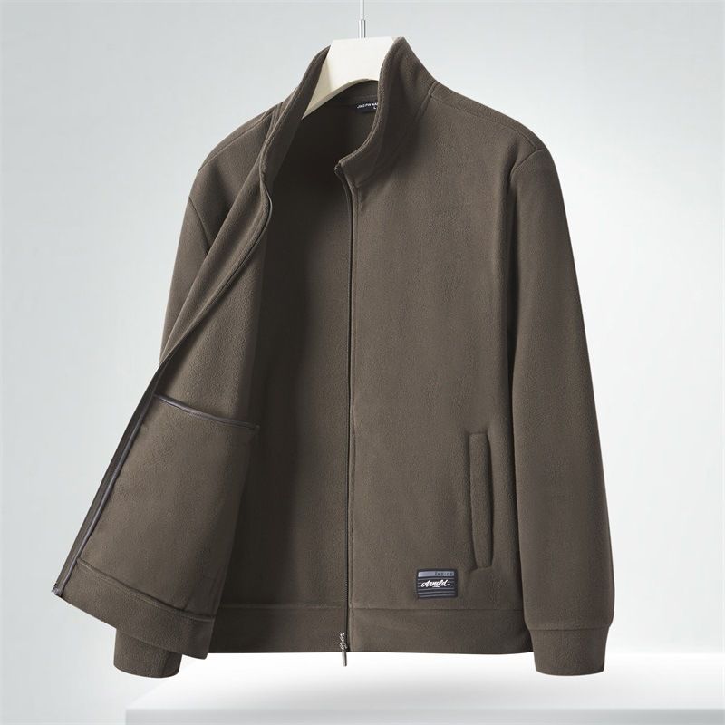 New autumn and winter hoodie men, with thickened fleece, dad jacket, lamb fleece jacket for men_voghion.com
