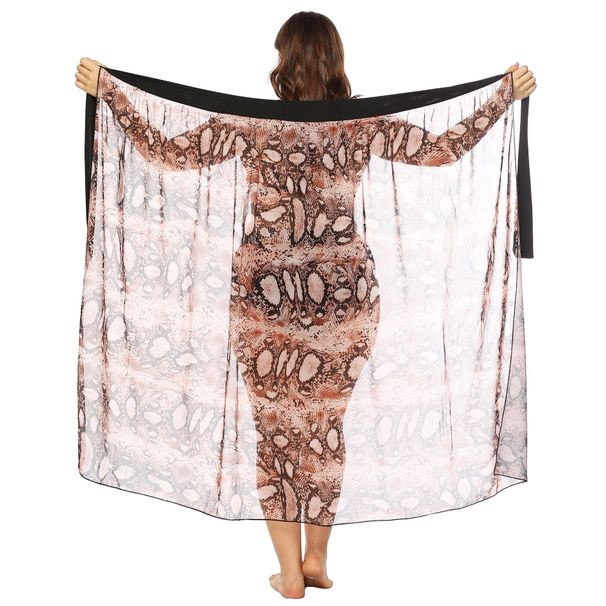 gonna in chiffon con gonna da spiaggia in un unico pezzo irregolare con stampa leopardata da donna taglie forti_voghion.com