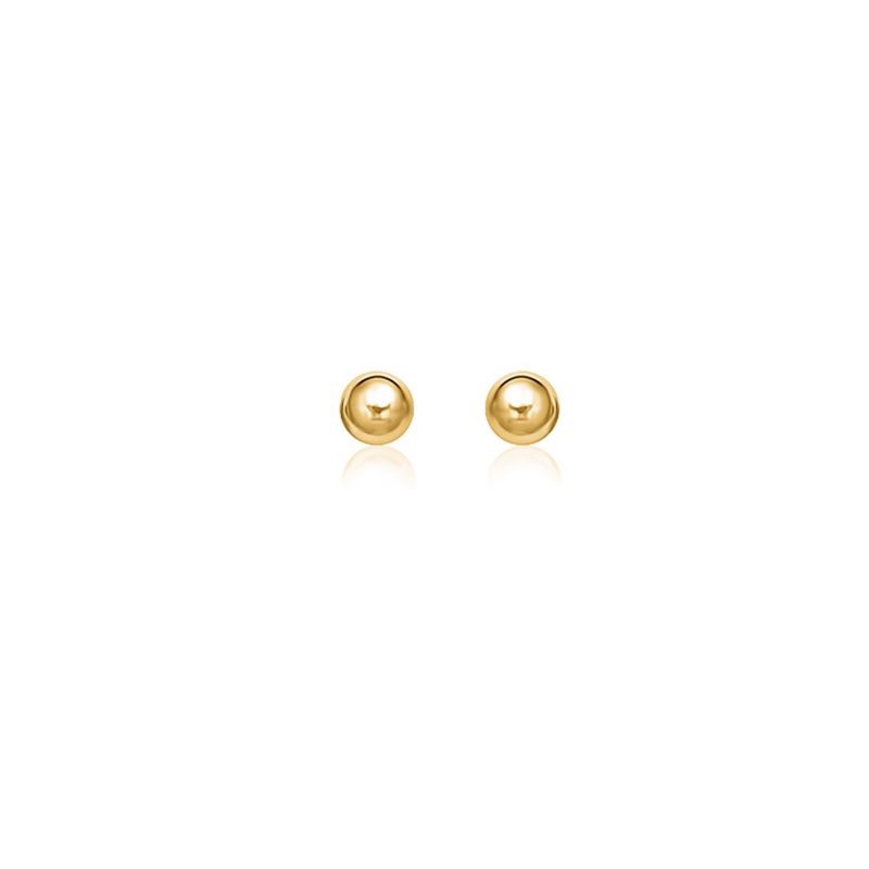 14k Yellow Gold Round Stud Earrings (5mm)_voghion.com