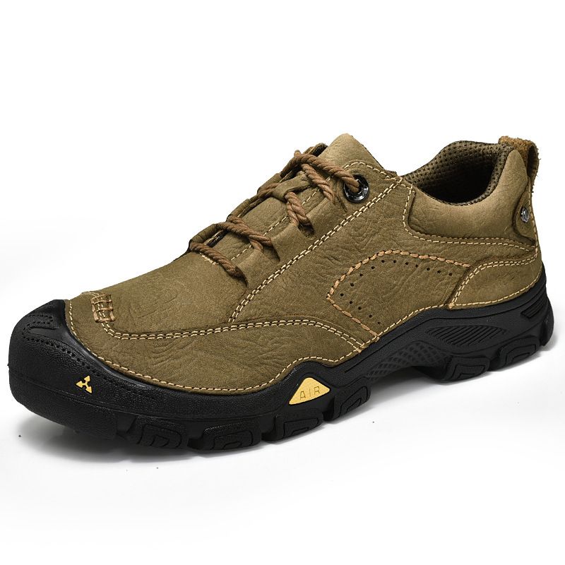 LazyZoom - Zapatos de senderismo para hombre, de primera capa, de piel de vaca, para viajes, anticolisión, informales, para deportes de montaña, acampada y trekking_voghion.com