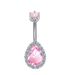 Nuovo anello per ombelico con goccia d'acqua micro-intarsiata, perno per ombelico in zircone, ragazza sexy europea e americana con filettatura_voghion.com