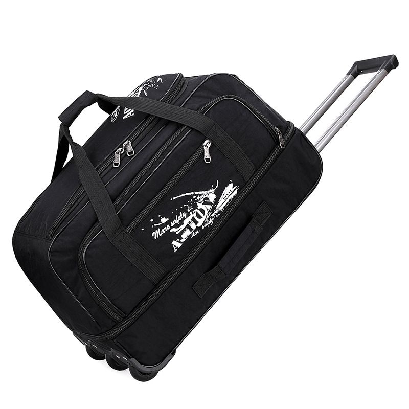 Unisex-Business-Boarding-Tasche aus Stoff mit Zugstange, spritzwassergeschütztes Faltgepäck für Reisen im Freien_voghion.com