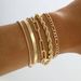 Bohemesch Minimalistesch Handschmuck Metall Damen Set 6er Multilayer Ketten Einfacht Armband_voghion.com