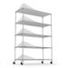 5 Tier 6000lbs Heavy Duty Adjustable Storage Rack Metal Shelf Wire Shelving Unit with Wheels & Shelf Liners - 82" H x 48" L x 24" D - Chrome_voghion.com
