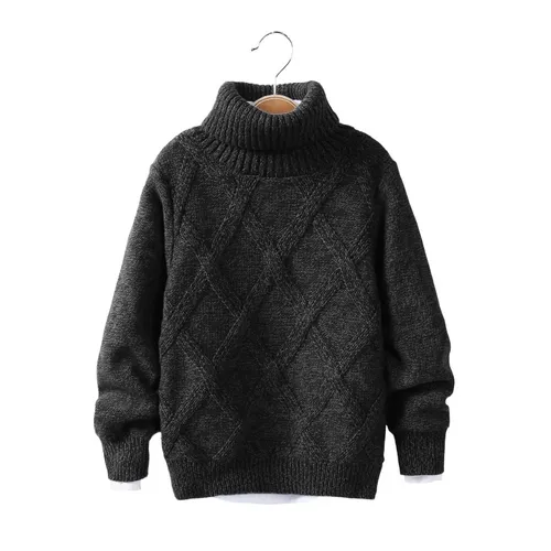 Mother & Kids 2024 New Children's Turtleneck Chunky Fall/Winter Jumper With Extra Pile For Kids_voghion.com