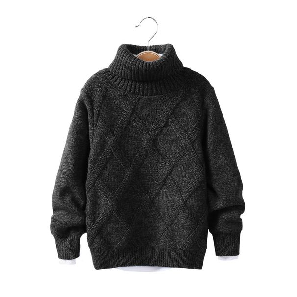 Mother & Kids 2024 Neuer Rollkragenpullover für Kinder, dicker Herbst-/Winterpullover mit extra Flor für Kinder_voghion.com