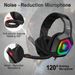 Gaming-Headset mit Mikrofon, für PS4 PS5 Xbox One PC mit RGB-Beleuchtung, mit Rauschunterdrückung 7.1 Surround Sound Over-Ear und kabelgebundenem 3,5-mm-Stecker_voghion.com