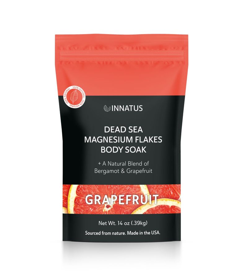 Pure Dead Sea Magnesium Flakes Restful Soak – Replenishing 14oz Bath Soak – Infused With Bergamot & Grapefruit Oils For Deep Relaxation, Muscle Relief & Skin Hydration_voghion.com