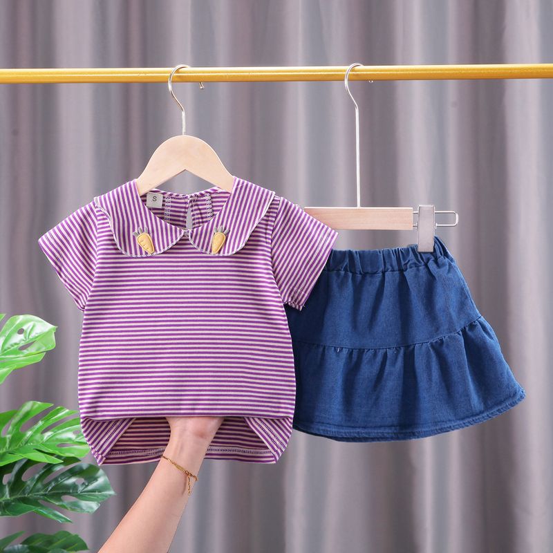 2024 Summer New Children's Fashionable Girl Baby Cute Clothes Short sleeved Shorts Korean Edition Set_voghion.com