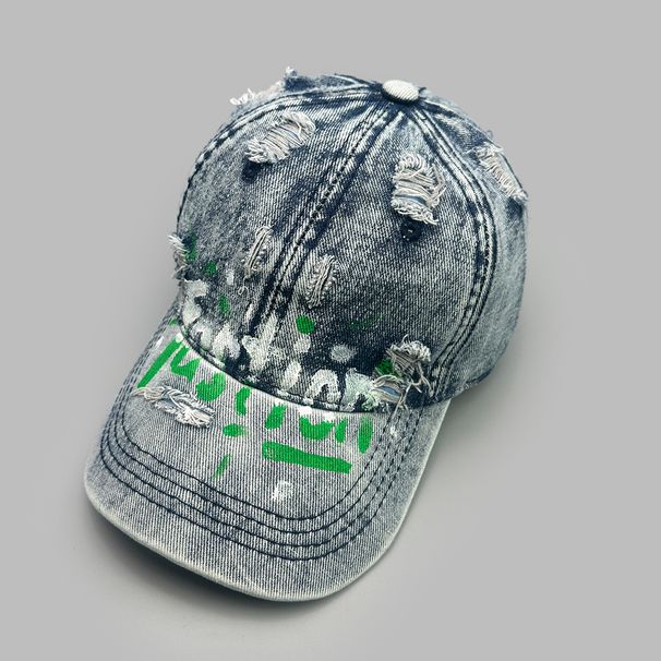 Urban Graffiti Baseball Cap With Distressed Lettering – Adjustable Unisex Sun Hat For Men & Women – Retro Wide Brim Cotton Snapback_voghion.com