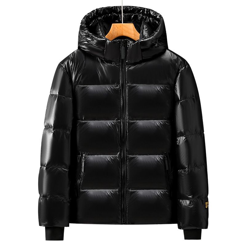 Herrenbekleidung Winter Schwarz und Gold Kälteschutzkleidung Warme Paar Kapuzenjacke Modische Hosenträgeroberteile Unisex Baumwollkleidung_voghion.com