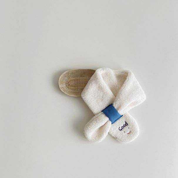 Unisex kinder schal winter lächelndes gesicht farbe ins lamm pelz baby hals_voghion.com