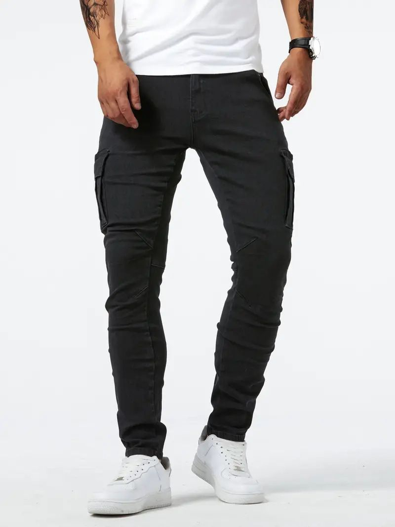 Casual Denim Workwear Herren Multi Bag Hose, Arbeitsschutzhose_voghion.com