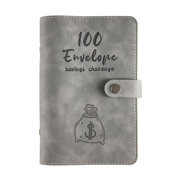 Budgetplaner im A6-Format aus hochwertigem PU-Leder mit Reißverschlusstasche – Bargeldumschlagsystem, 12 farbige Budgetkarten, 2 goldene Aufkleber_voghion.com