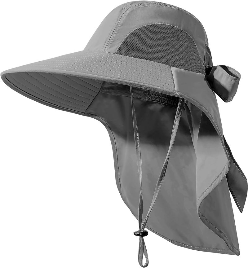 Sonnenhut für Damen, UV-Schutz, faltbar, wasserdicht, breite Krempe, Fischerhut mit Nackenklappe für Sommer, Strand, Angeln, Wandern_voghion.com