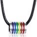 Collier en acier inoxydable, collier cylindrique en acier titane, pendentif pour couple de même sexe_voghion.com