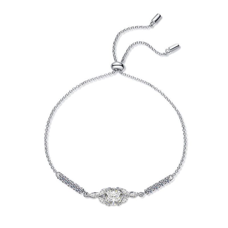 Moissanit-Armband für Frauen, vielseitiges Nischendesign, Sterling-Silberschmuck, DIY-Zubehör, Armreif im gleichen Stil_voghion.com