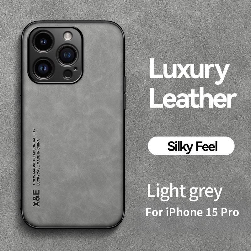 Sheepskin Case For iPhone 11 12 13 14 15 Pro Max 14 Plus XS Max XR X 7 8 Plus Cover Magnetic Leather Shockproof Bumper_voghion.com